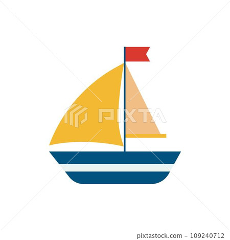 Toy sea boat isolated on white background 109240712