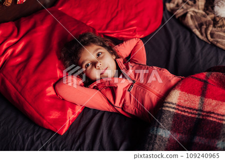 Little kinky girl in the bedroom on the bed Little kinky girl in the bedroom on the bed 109240965