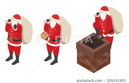 Isometric illustration: Santa Claus Isometric illustration: Santa Claus 109241903