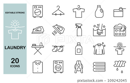 Laundry icon set 109242045