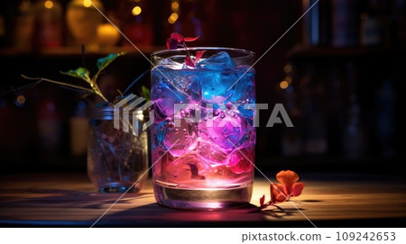 Colorful cocktails in a glass 109242653