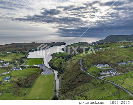 Aerial view of Kilcar in County Donegal - Ireland Aerial view of Kilcar in County Donegal - Ireland 109242935