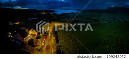 Aerial night view of Glencolumbkille in County Donegal, Republic of Irleand Aerial night view of Glencolumbkille in County Donegal, Republic of Irleand 109242952