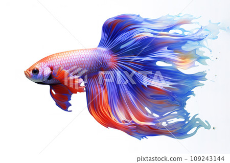 Image of of betta fish with colorful on white background. Fishs., Pet., Animals. Image of of betta fish with colorful on white background. Fishs., Pet., Animals. 109243144