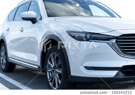 white SUV type passenger car 109243252