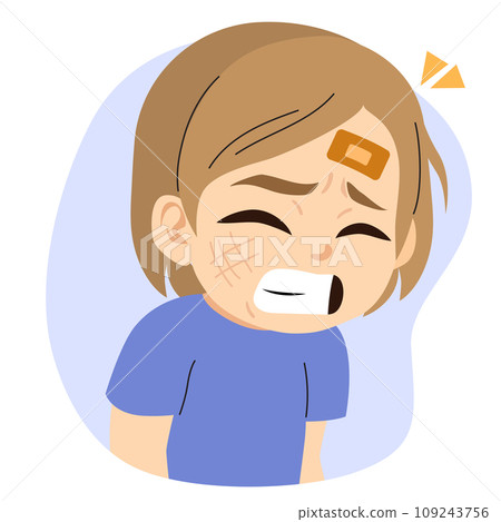 Little Boy Injured With Aid Band Plaster Little Boy Injured With Aid Band Plaster 109243756