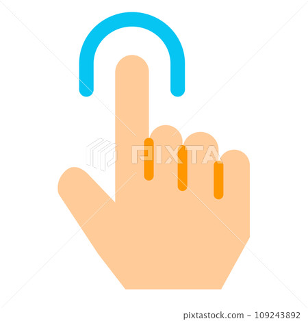Color style icon representing biometric, hand, finger, vein, index finger 109243892
