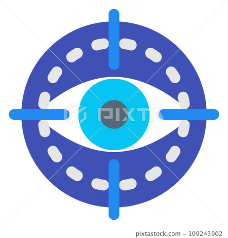 Color style icon representing biometrics, eye, iris and retina 109243902
