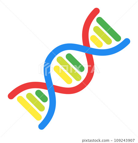 Color style icon representing biometrics, DNA 109243907