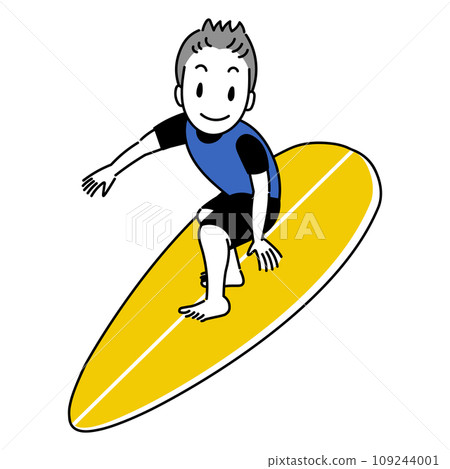 A man riding a wave while surfing (no background) 109244001
