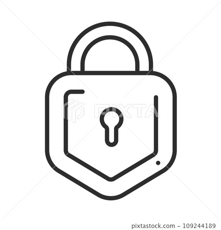 Lock icon with editable stroke. Cyber security 109244189