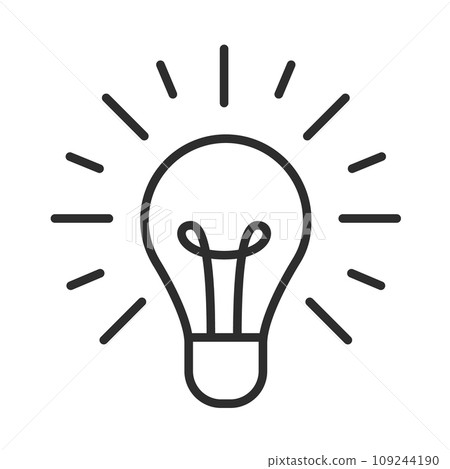 Lamp line icon. Lightbulb outline pictogram 109244190