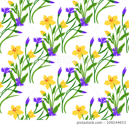 Seamless pattern flowers vector illustration. The infinite beauty seamless pattern flowers symbolized everlasting cycle life and growth The botany inspired artwork showcased intricate textures 109244653