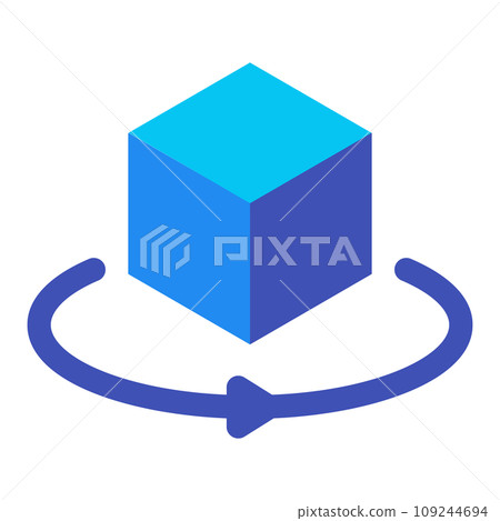 VR, color style icon representing 3D VR, color style icon representing 3D 109244694