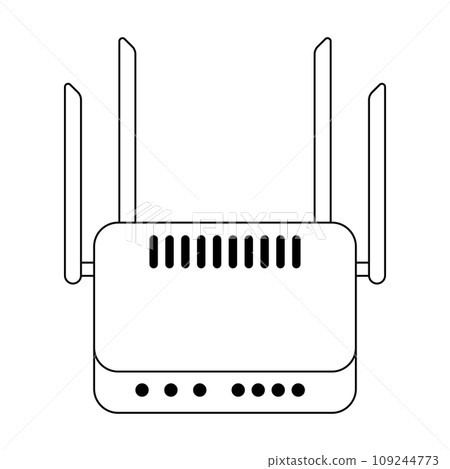 Illustration of wifi router. Computer equipment and work device. 109244773
