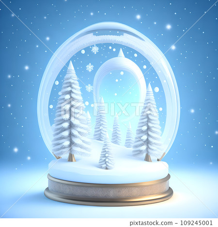 Christmas snow globe snowflakes soft blue white color wallpaper 109245001