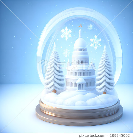 Christmas snow globe snowflakes soft blue white color wallpaper Christmas snow globe snowflakes soft blue white color wallpaper 109245002