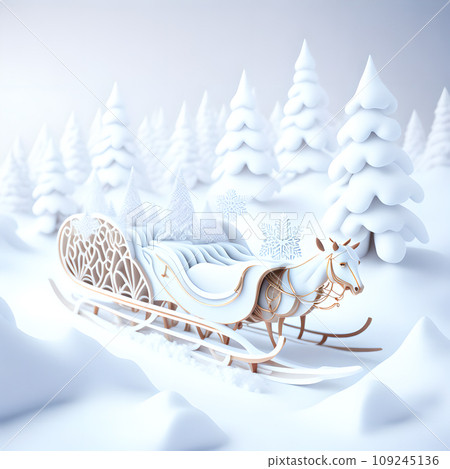 Sleigh ride Christmas soft white color wallpaper Sleigh ride Christmas soft white color wallpaper 109245136
