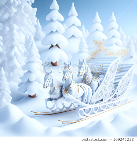 Sleigh ride Christmas soft white color wallpaper Sleigh ride Christmas soft white color wallpaper 109245238