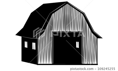 Set of silhouette farm barns and houses isolated on white background. Rural clipart. Set of silhouette farm barns and houses isolated on white background. Rural clipart. 109245255
