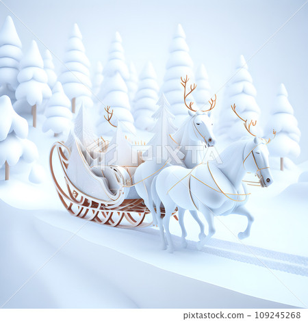 Sleigh ride Christmas soft white color wallpaper 109245268