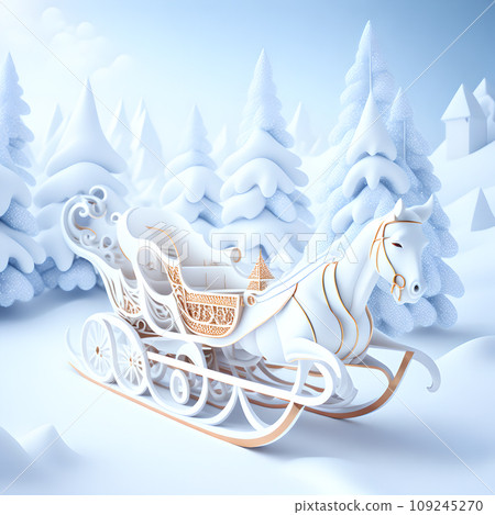 Sleigh ride Christmas soft white color wallpaper 109245270