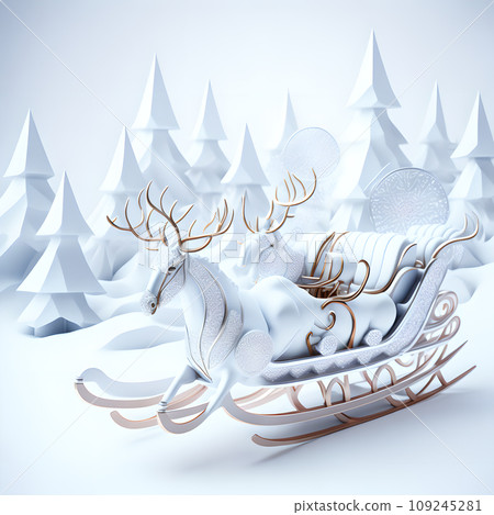 Sleigh ride Christmas soft white color wallpaper 109245281