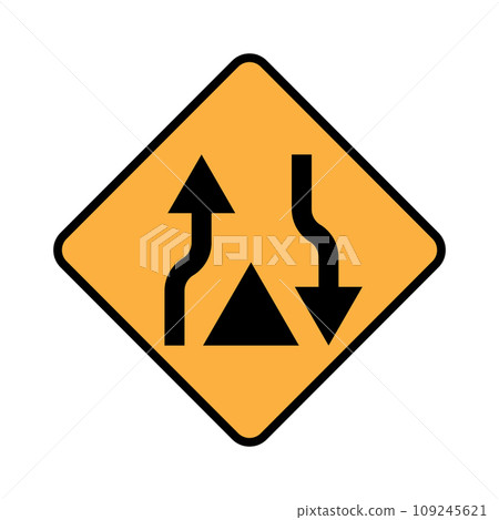 traffic sign icon, dual carriageway end sign traffic sign icon, dual carriageway end sign 109245621