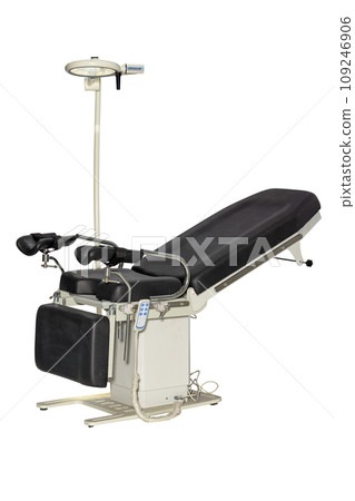 Electromechanical operating table with adjustable back support, LED lamp and control panel. 109246906