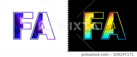 Letter FA logo design vector template. Creative modern luxurious logotype for corporate business identity 109247171