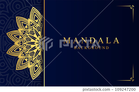 Luxury mandala background in gold color vector Luxury mandala background in gold color vector 109247200