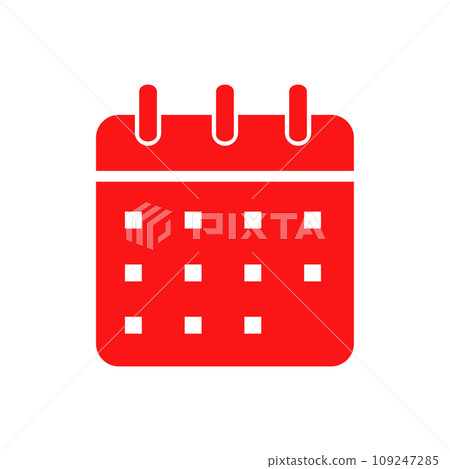 Calendar Icon. Calendar Flat Icon Symbol Vector Illustration 109247285