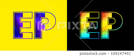 Letter EP logo design vector template. Creative modern luxurious logotype for corporate business identity Letter EP logo design vector template. Creative modern luxurious logotype for corporate business identity 109247491