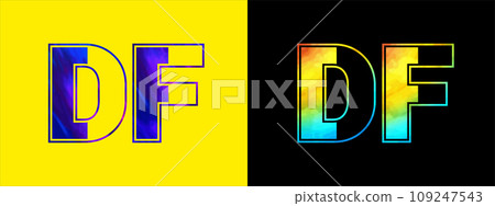 Letter DF logo design vector template. Creative modern luxurious logotype for corporate business identity 109247543