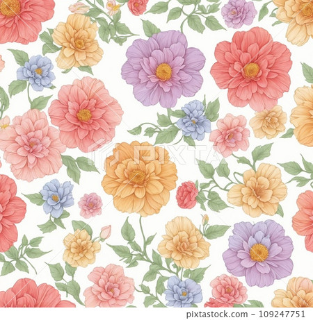 seamless pattern with flowers seamless pattern with flowers 109247751
