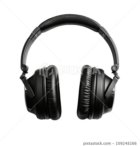 Black, modern wireless headphones on a white isolated background 109248166