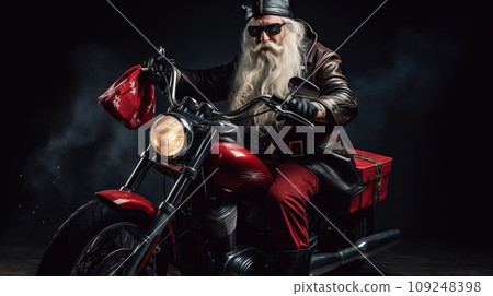 Santa rocker on bike Santa rocker on bike 109248398