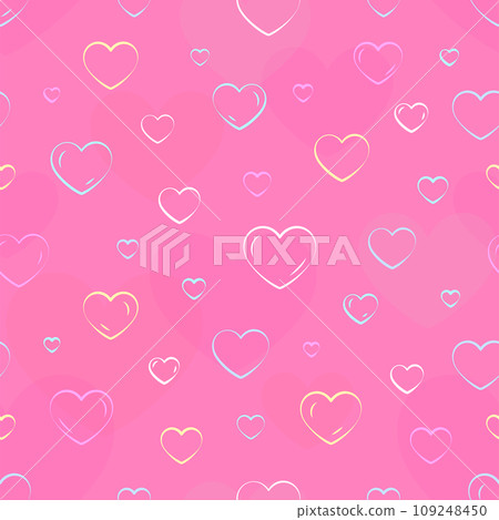 Heart bubble love seamless pattern background purple flat. Valentine day line soap balloon festive cute wrapping paper print textile holiday wallpaper romantic birthday party romantic greeting card 109248450