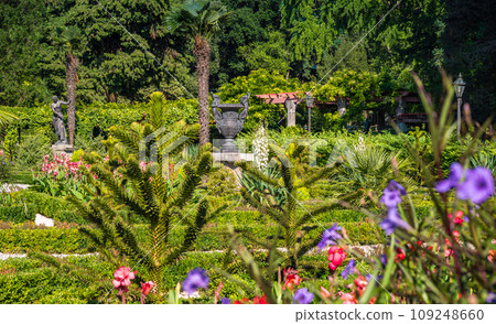 The Miramare garden in Trieste, situated above the Adriatic sea. Italy 109248660