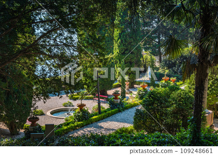 The Miramare garden in Trieste, situated above the Adriatic sea. Italy 109248661