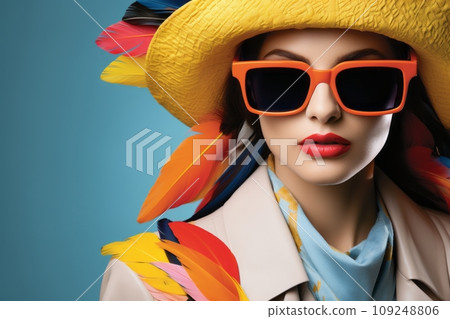 Young girls in beautiful fashionable clothes 109248806