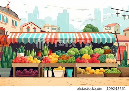 Seasonal vegetables at a street outdoor market 109248861