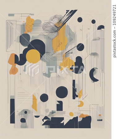 Vibrant Abstract Painting with Dynamic Shapes and Forms 109249721