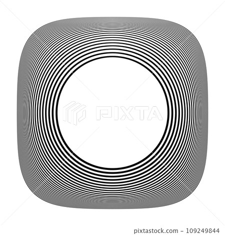 Circle Lines Pattern for Round Frame. 3D Illusion. Vector Art. 109249844