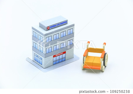 Image of hospital and wheelchair Image of hospital and wheelchair 109250238