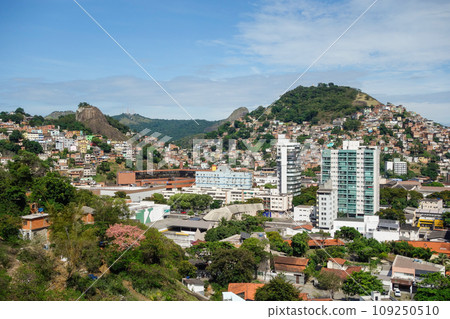 housing community on the hillside in Vitoria, Espirito Santo, Brazil housing community on the hillside in Vitoria, Espirito Santo, Brazil 109250510