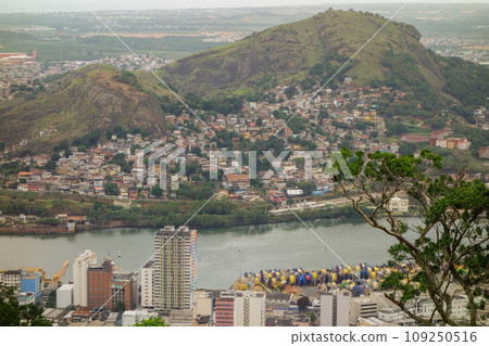 Vitoria city bay with Santa Maria river and Vila Velha town, panoramic view. ES, Brazil Vitoria city bay with Santa Maria river and Vila Velha town, panoramic view. ES, Brazil 109250516