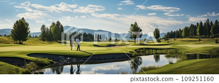 Golfers on the golf course playing golf 109251160