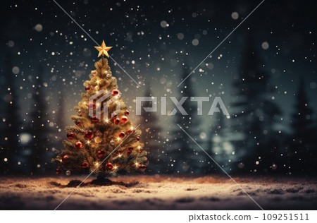 christmas tree with gifts on the ground, christmas tree with gifts on the ground, 109251511