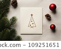 Minimalistic Christmas card made of sustainable materials. 109251651